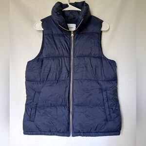 Old Navy Quilted Puffer Vest Fleece Lined Size M Color Navy Blue